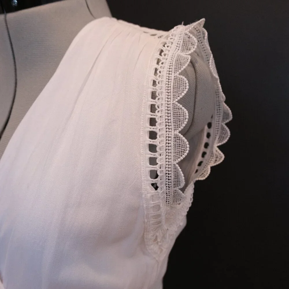 Suncoo Paris White Summer crochet trim sundress - Picture 3 of 6